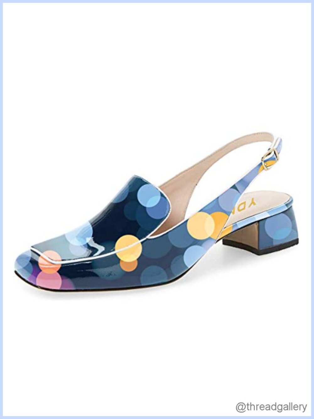 YDN Women Slingback Block Heel Square Toe Loafer – Dressy Office Pump